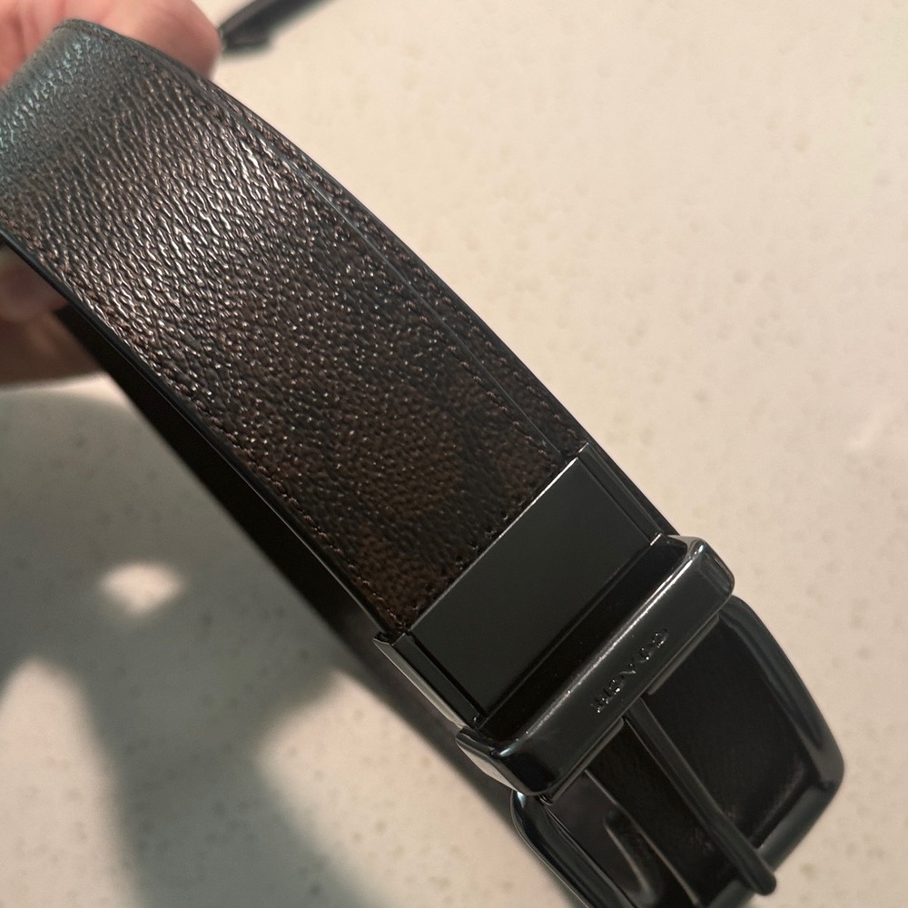 Coach Men's Reversible Brown and Black Leather Belt